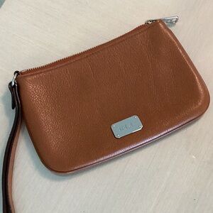 Ralph Lauren Brown Leather Wristlet 8-1/2x5-1/2
